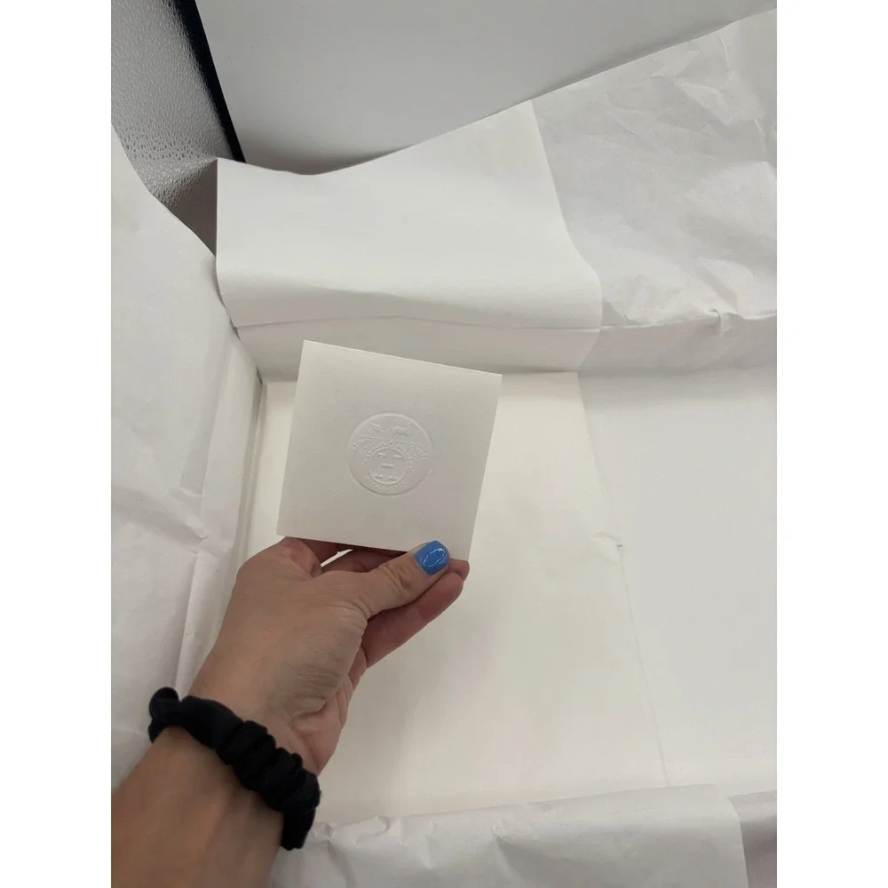 Hermes Empty Orange Box Tissue Paper Leather Booklet 17